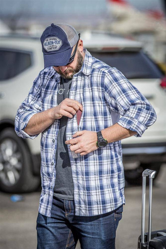 Helikon - Сорочка з суміші нейлону TRIP - Плед індиго - KO-TRI-NB-P8