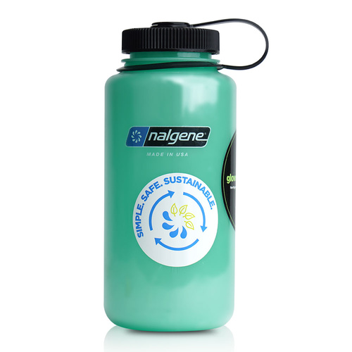 Nalgene - Бутылка для воды 32 oz Wide Mouth Sustain - 63 mm Cap - 1.1L - Glow Green - 2020-4032 - Бутылки для воды, гидраторы, котелки