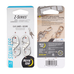 Nite Ize - Z-Series двойной защелкивающийся крюк - 2 шт. - сталь - серебро - ZS1-11-2R6