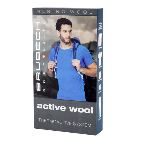 Одяг - Brubeck - Термофутболка з коротким рукавом Active Wool Merino - Graphite - SS11710 - Термобілизна