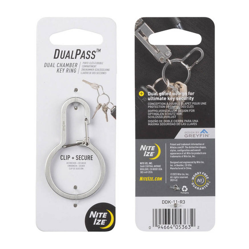 Nite Ize - Карабин DualPass с двумя отделениями - сталь - серебристый - DDK-11-R3 - Карабины