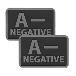 Helikon - ПВХ пластырь - Группа крови - A- NEG - Черный - 2шт.