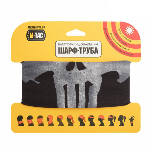 M-Tac - Легкий шарф Punisher - Чёрный - HLI-PB-BK - Бандани, арафатки, шарфи-труби - Одежда