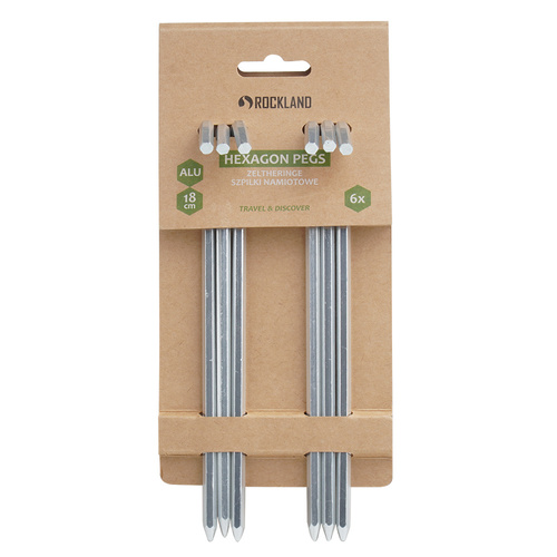 Гамаки - Rockland - Кілочки для намету - 18 см - шестигранні - алюмінієві - 6 шт.