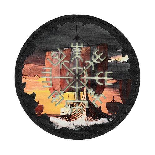 M-Tac - Пластир Vegvisir/Drakkar - 80 мм - чорний/флуоресцентний - 51293299 - Нашивки