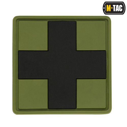 M-Tac - 3D PVC Нашивка Medic Cross Square patch - Чёрный/Оливковый - 51124102 -  Группа крови, медицинские