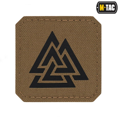 M-Tac - Квадратная нашивка Laser cut Valknut - Чёрный / Coyote - 51162502 - Нашивки