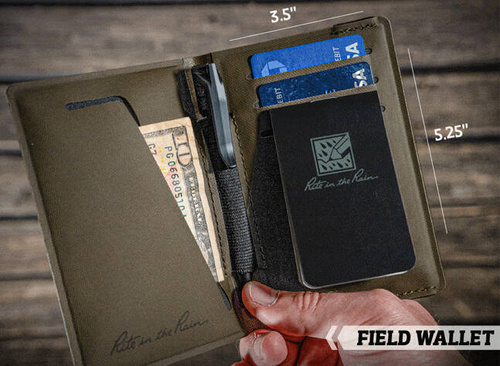 Органайзери тактичні - Rite in the Rain - Водонепроникний гаманець Monsoon Field Wallet - оливковий/чорний - P971-M
