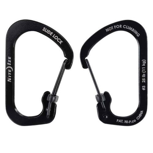 Карабины - Nite Ize - SlideLock Carabiner Set #2, #3, #4 - Black - CSLC-01-R6