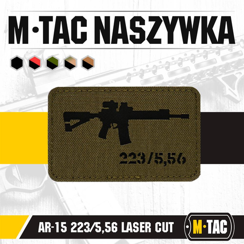 M-Tac - AR-15 223/5.56 Laser Cut patch - Ranger Green/Black - 51111232 - Нашивки - Одежда
