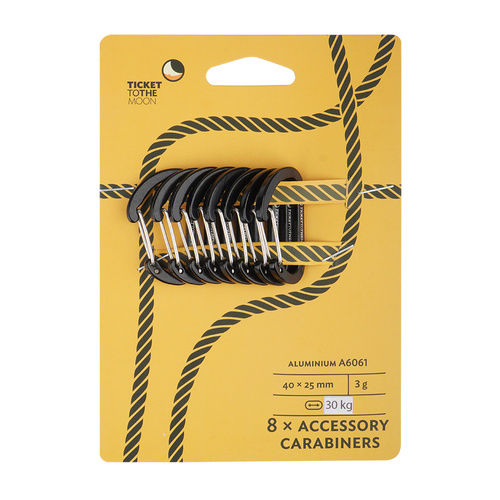 Ticket To The Moon - Карабін для гамака - 0,3 кН - 8 шт - TMBINER03 - Карабины - Туризм