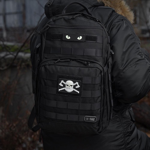 M-Tac - 3D нашивка - Бородатий череп - чорний / білий - 51113236 - Нашивки - Одяг