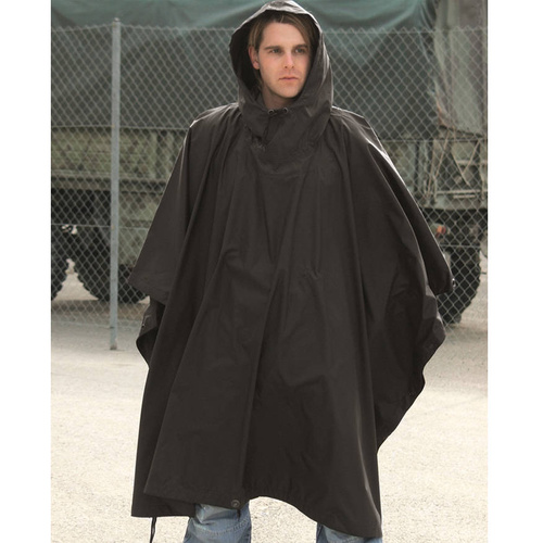 Mil-Tec - Poncho US - RipStop - чорний - 10630002 - Дощовики - Одяг