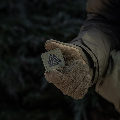 M-Tac - Квадратна нашивка Laser cut Valknut - Чорний / Ranger Green - 51162232 - Нашивки