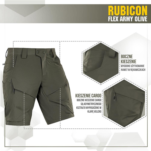 Одяг - M-Tac - Тактичні шорти Rubicon Flex - 4-Way Stretch - YKK - Army Olive - 20070062 - Шорти