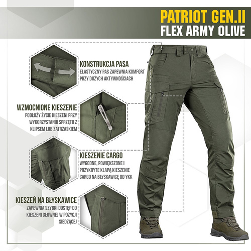 M-Tac - Тактические брюки Patriot Gen II Flex - Army Olive - 20056862 - Тактические брюки - Одежда
