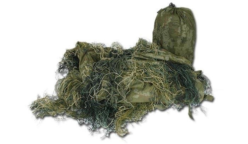 Mil-Tec - Маскувальна сітка Ghillie Cover ''Anti Fire'' - 140 x 100 см - Woodland - 11962220 - Маскувальні сітки