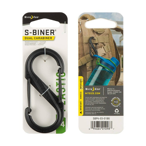 Nite Ize - Карабин S-Biner #4 Plastic Black Gate - Чёрный - SBP4-03-01BG - Карабины
