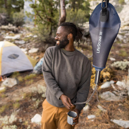 Бутылки для воды, гидраторы, котелки - LifeStraw - Peak Gravity Bag с антимикробным фильтром - 3 л - Dark Mountain Gray