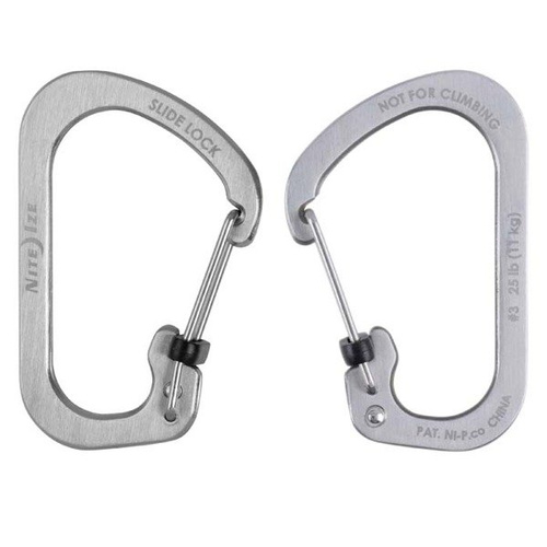 Карабины - Nite Ize - Карабин SlideLock® Carabiner Stainless Steel #3 - Stainless - CSL3-11-R6