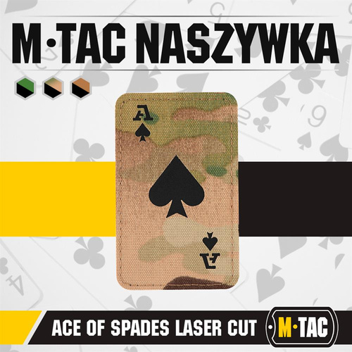 Одяг - M-Tac - нашивка піковий туз - Cordura 500D - Multicam / чорний - 51109802 - Нашивки