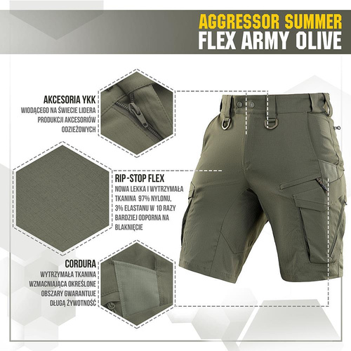 Шорты - M-Tac - Тактические шорты Aggressor Summer Flex - Army Olive - 20472062