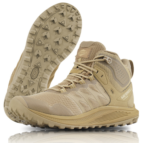 Merrell - Обувь трекинговая Nova 3 Tactical Mid - Wodoodporne - Coyote - J005051 - Тактические ботинки