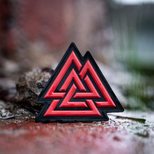 M-Tac - 3D Нашивка з ПВХ Valknut - Червоний / Чорний - 51163233 - Нашивки - Одяг