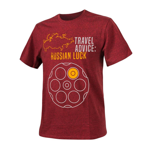 Helikon - Футболка T-Shirt Travel Advice Russian Luck - Czerwony/Czarny Melanż - TS-TRL-CO-2501Z - Футболки