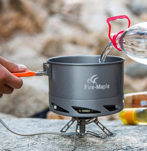 Fire Maple - Туристичний казанок 1.5 л - алюмінієвий - сірий/помаранчевий - FEAST K2-Orange - Казанки