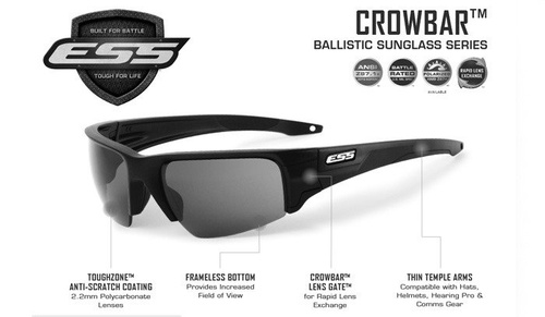 Засоби захисту - ESS - Балістичні окуляри Crowbar Silver Logo Kit - прозорі / тоновані - EE9019-02 - Балістичні окуляри