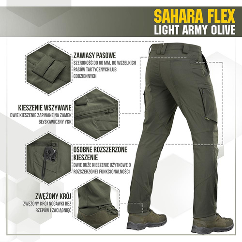 Одяг - M-Tac - Трекінгові штани Sahara Flex Lite - Army Olive - 20064062 - Штани тактичні