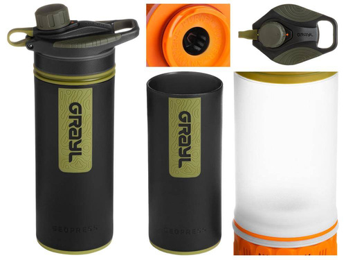 Кемпинг - Grayl - Бутылка с фильтром для воды GeoPress - 710 мл - черный / зеленый - 400-BLK - Фильтрация воды