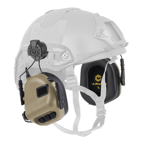 Earmor - активные слуховые протекторы M31H PLUS для шлемов FAST - Coyote Tan - M31H-TN/ARC (PLUS) - Активные наушники