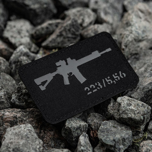 Нашивки - M-Tac - Нарукавна нашивка AR-15 223/5.56 Laser Cut - чорна/сіра - 51111211