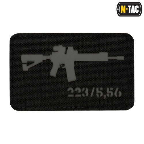 M-Tac - Нарукавна нашивка AR-15 223/5.56 Laser Cut - чорна/сіра - 51111211 - Нашивки