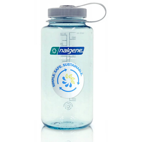 Nalgene - Бутылка 32 oz Wide Mouth Sustain Bottle - 63 mm Cap - 1.1L - Seafoam - 2020-1632 - Бутылки для воды, гидраторы, котелки