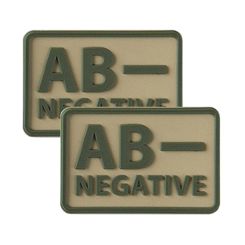 Helikon - Нашивка ПВХ - Группа крови - AB- NEG - Хаки - 2 шт. -  Группа крови, медицинские