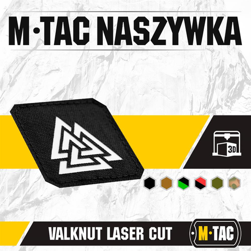 M-Tac - Квадратна нашивка Laser cut Valknut - чорний - 51162299 - Нашивки