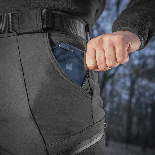 Одяг - M-Tac - Штани тактичні зимові Softshell - чорний - 20306002 - Штани тактичні