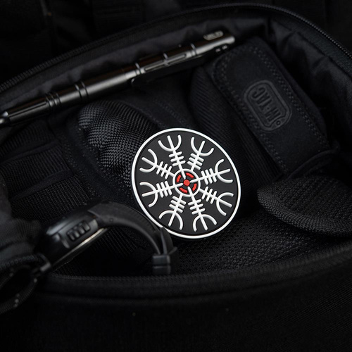 Одежда - M-Tac - 3D ПВХ Нашивка "Шлем ужаса" - черный / красный / белый - 51221233 - Нашивки