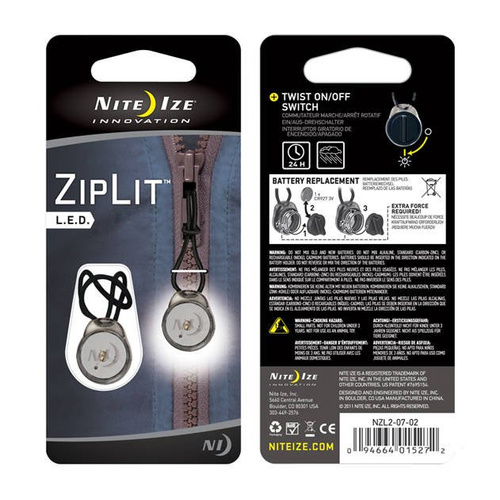 Nite Ize - Світлодіодний ліхтар на блискавці ZipLit 2 шт - білий - NZL2-07-02 - Ліхтарі брелки