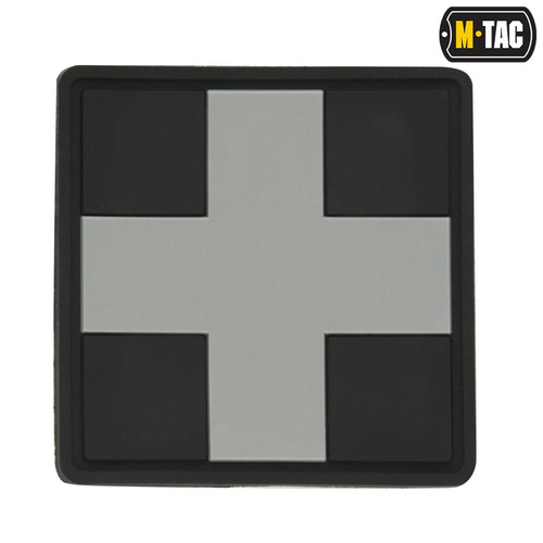 M-Tac - 3D PVC Нашивка Medic Cross Square patch - Black / Grey - 51124211 -  Группа крови, медицинские