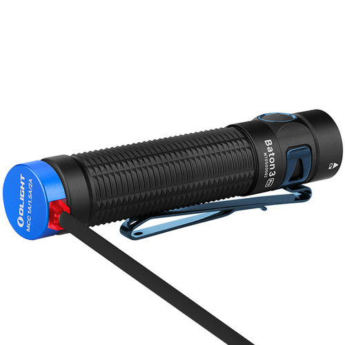 Olight - Фонарик LED Аккумуляторный Baton 3 Pro Cool White - 1500 lm - 3200 mAh - Чёрный - Baton 3 Pro CW - Фонарики ручные - Фонарики