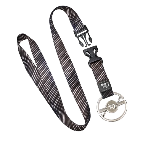 Nite Ize - Карабин Medallion Key Lanyard - Сталь - Серебро/Черный - MKL-11-R3 - Карабины