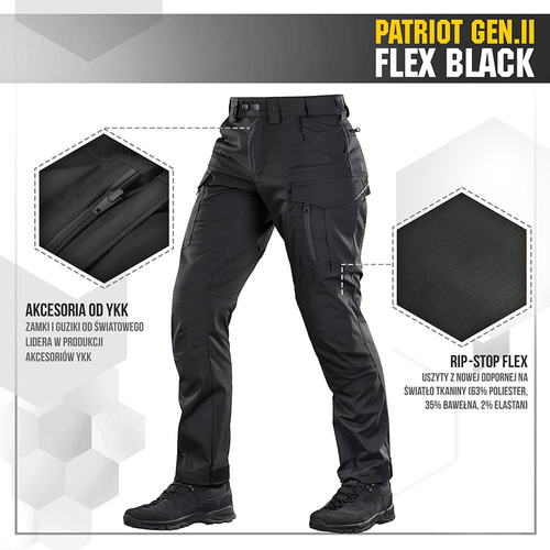 Тактические брюки - M-Tac - Тактические брюки Patriot Gen II Flex - Черный - 20056802