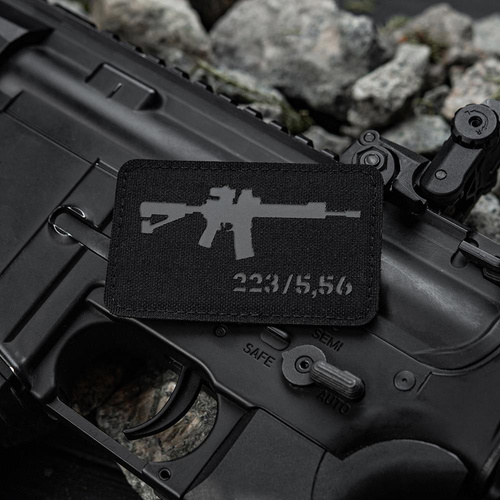 M-Tac - Нарукавна нашивка AR-15 223/5.56 Laser Cut - чорна/сіра - 51111211 - Нашивки