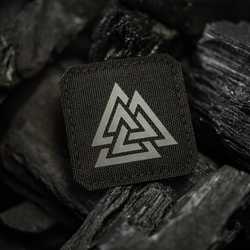 Нашивки - M-Tac - Квадратная нашивка Laser cut Valknut - Чёрный / Серый - 51162211