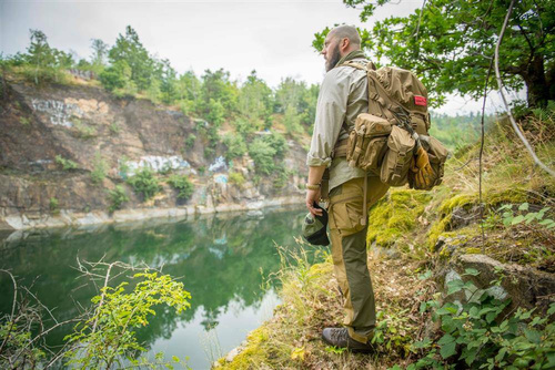 Штани тактичні - Helikon - Штани для вулиці Hybrid Outback Pants® - DuraCanvas® - Crimson Sky / Чорний - SP-HOP-DC-8301A