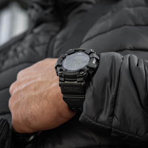 Спорядження - M-Tac - Тактичний годинник 2037 - LED - 5 ATM - Чорний - 50007002 - Годинники